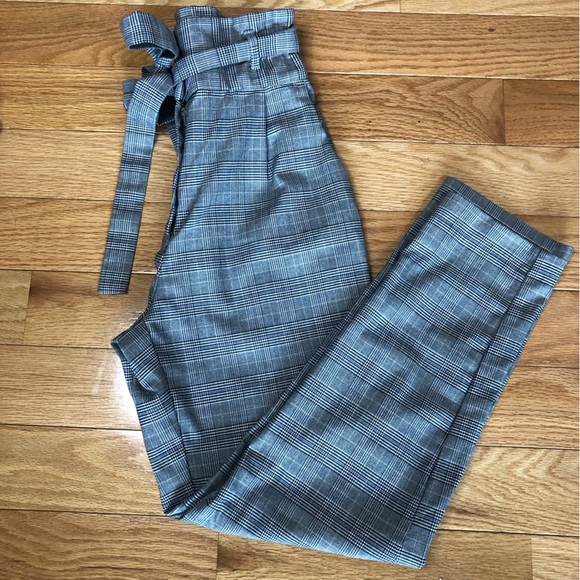 4 for 25$ DYNAMITE | Plaid Sash-Tie Waist Cigarette Trouser Pants. Size XS. - Picture 7 of 8